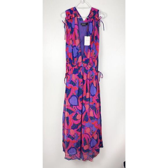 NEW NWT ISABEL MARANT Alsaw Printed Silk Maxi Dress 38 Us Size 6 Silk Floral - Picture 2 of 6